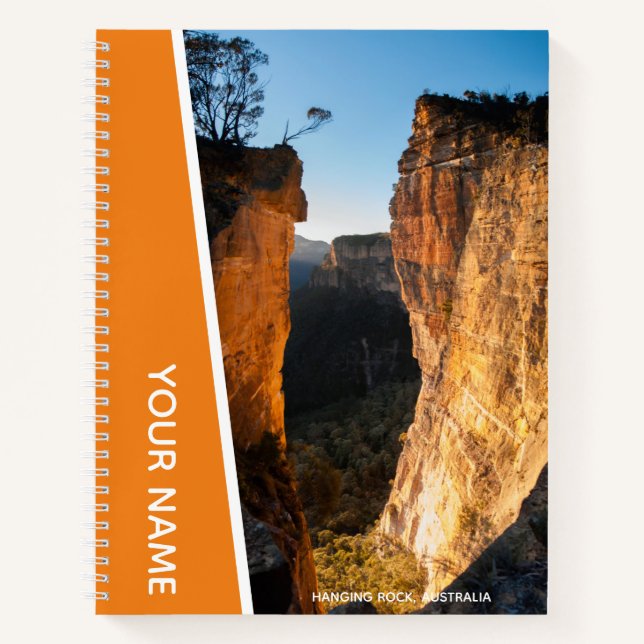 Cuaderno Montañas Azules de Rock colgando Naranja de Austra (Anverso)