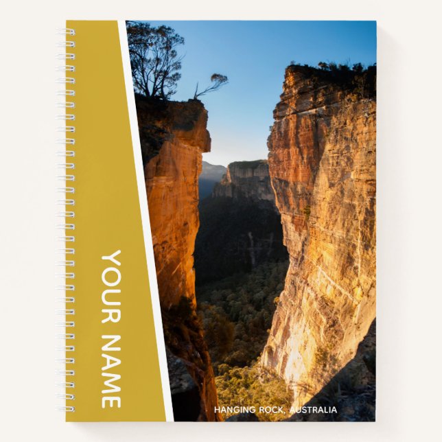 Cuaderno Montañas Azules de Rock colgante Australia, oro (Anverso)