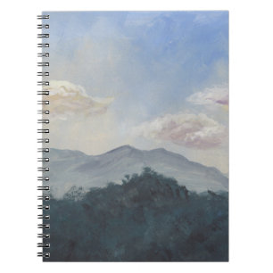 Cuaderno Montañas Azules Gouache: Vibrante escena natural