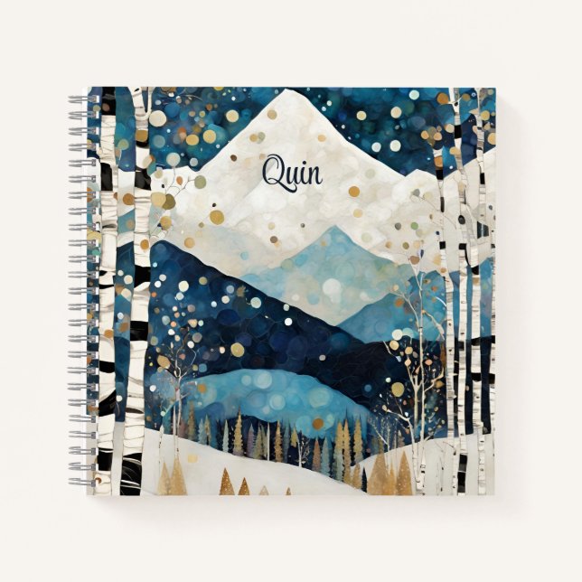 Cuaderno Montañas blancas azules (Anverso)