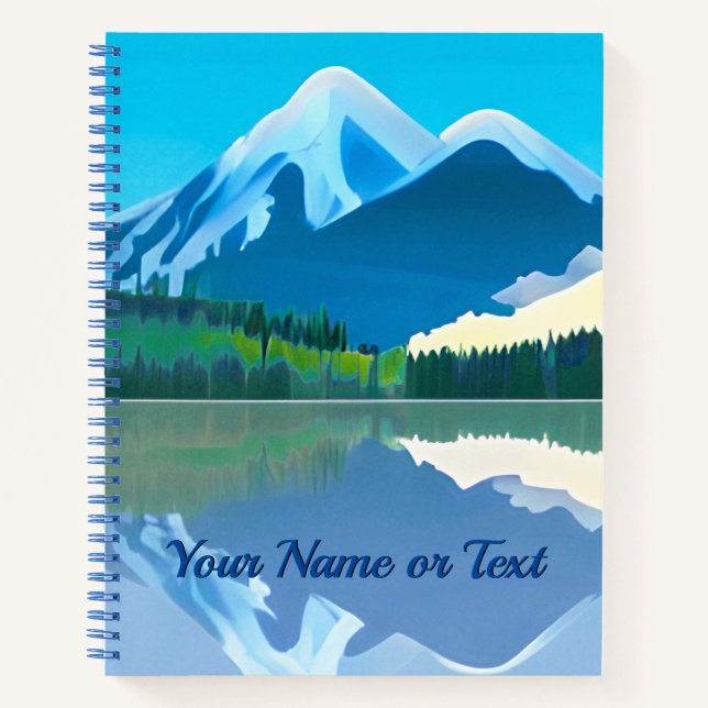 Cuaderno Montañas cubiertas de nieve reflejadas en un diari (Anverso)