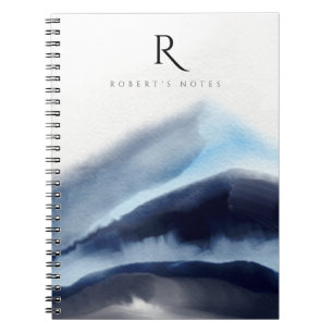 Cuaderno Montañas de acuarela glacial pintura monogramada