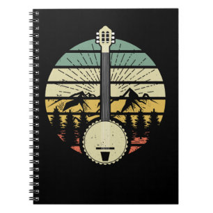 Cuaderno Montañas De Banjo Retro De Música De Guitarra Y So