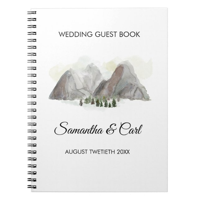Cuaderno Montañas de la acuarela que casan guestbook (Frente)