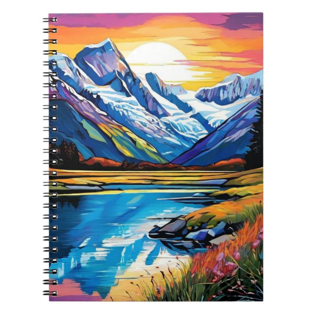 Cuaderno Montañas de Nueva Zelanda | Diario de bloc de nota (Frente)