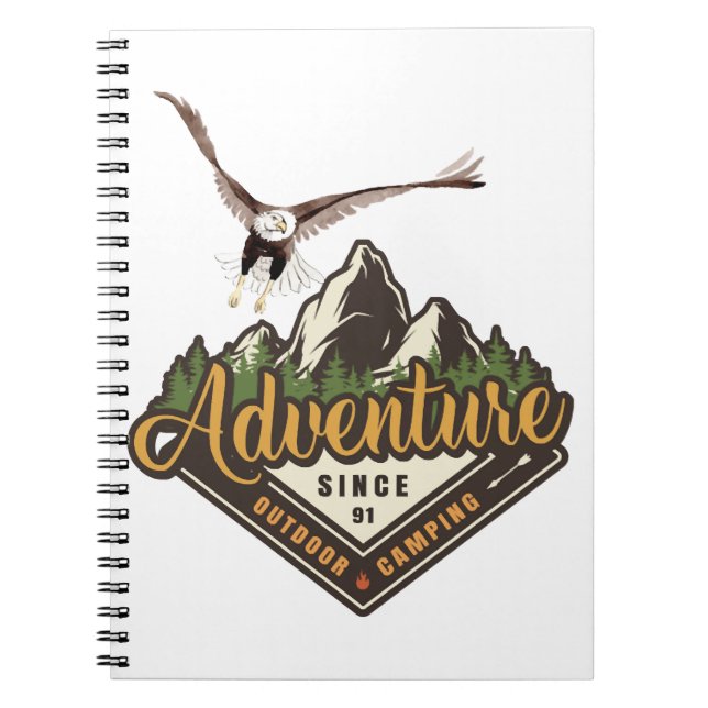 Cuaderno Montañas de senderismo de águila de aventura (Frente)