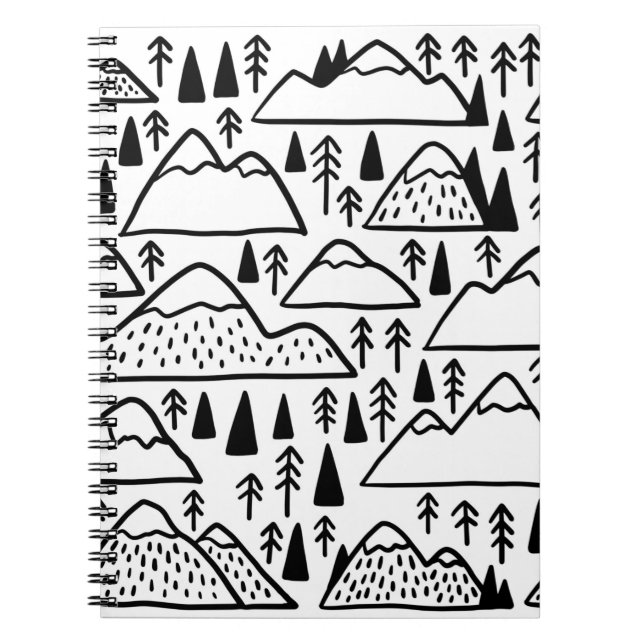 Cuaderno Montañas dibujadas a mano. colección con montaña (Frente)