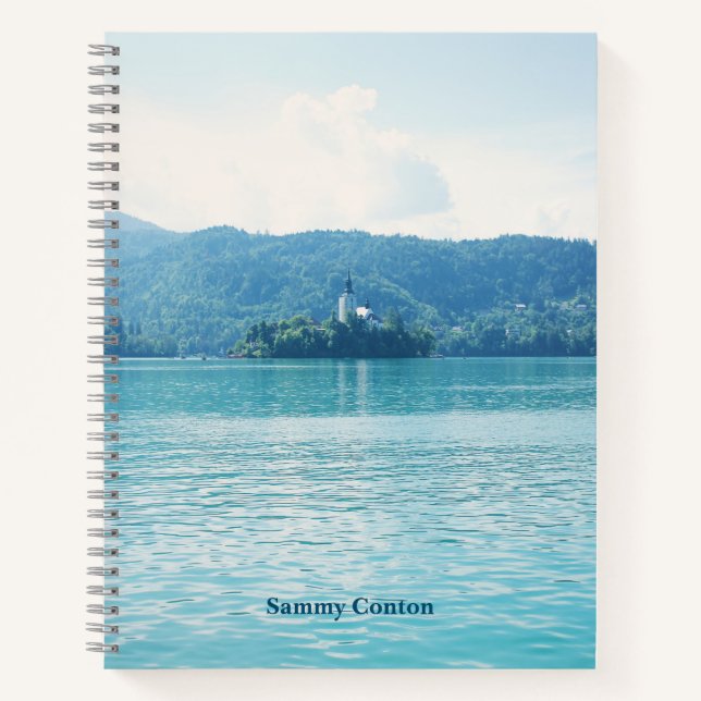 Cuaderno Montañas en el paisaje del lago Bled Foto personal (Anverso)