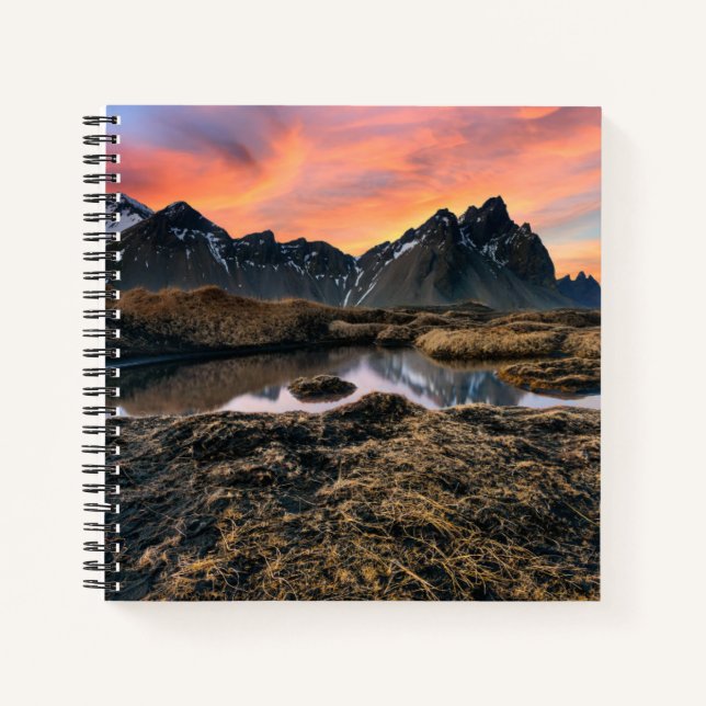 Cuaderno Montañas | Montaña Vesturhorn Islandia (Anverso)