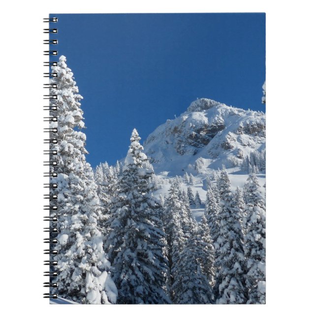 Cuaderno Montañas nevadas de los árboles del país de las (Frente)
