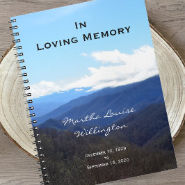 Cuaderno Montañas para portátiles memorial o funerales
