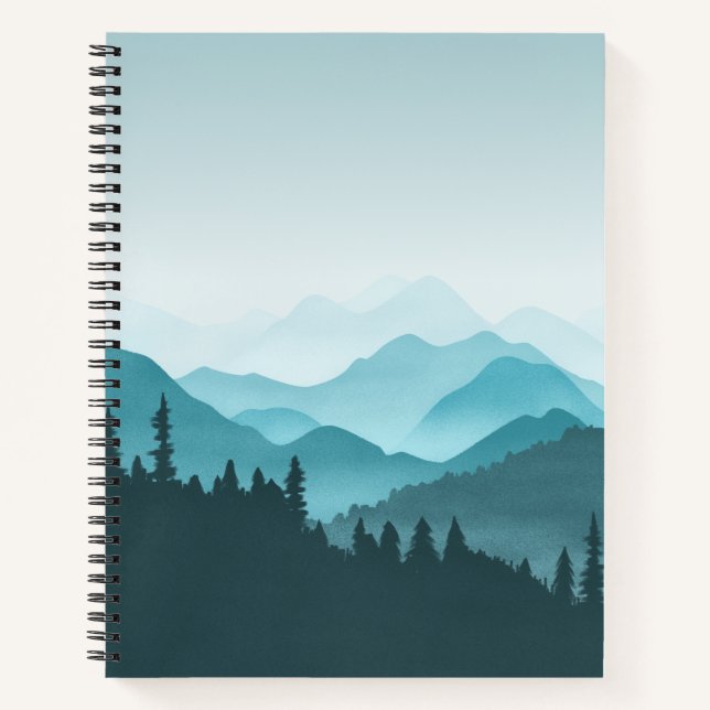 Cuaderno Montañas verde azuladas (Anverso)