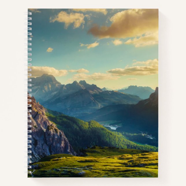 Cuaderno Montañas y valle al atardecer (Anverso)