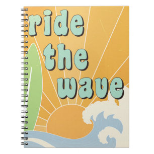 Cuaderno Montar la Ola Inspiracional Tema de Surf Positivid