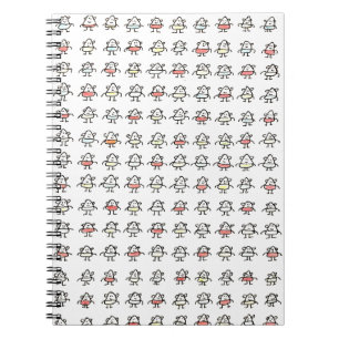 Cuaderno Montón de pequeños personajes divertidos de dibujo