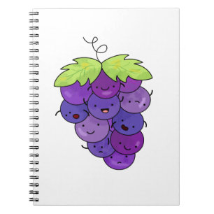 Cuaderno Montón De Uvas Cute Kawaii