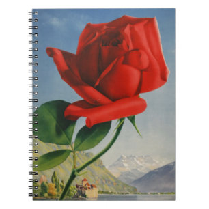 Cuaderno Montreux Vintage Rosa Roja Suiza Ginebra Lago