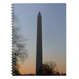 Cuaderno Monumento a Washington al atardecer en DC