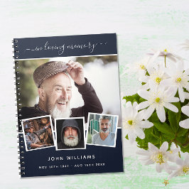 Cuaderno Monumento conmemorativo azul del collage de fotos 