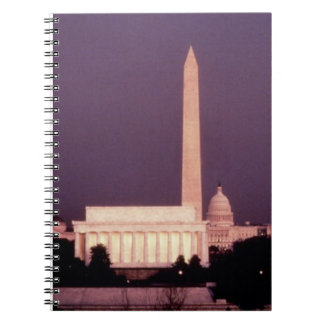 Cuaderno Monumento de Washington, el capitolio y Jefferson