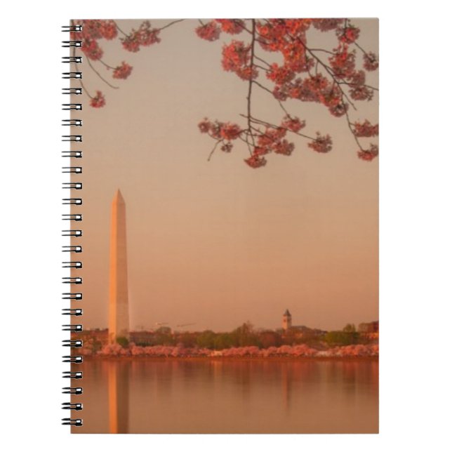 Cuaderno Monumento de Washington Sakura en la puesta del (Frente)