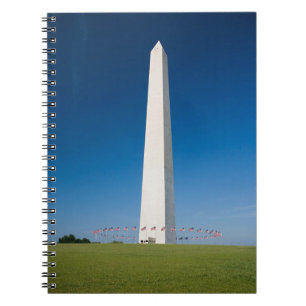 Cuaderno Monumentos Monumento a Washington con banderas