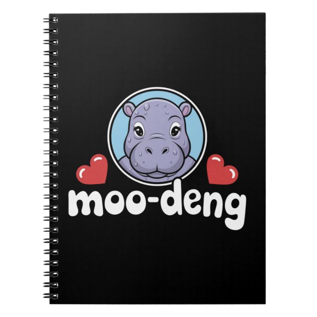 Cuaderno Moo Deng Bouncy Pig en un bebé con foto tailandesa (Frente)