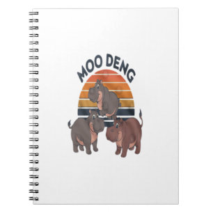 Cuaderno Moo Deng vintage retro sunset hippos T-Shirt