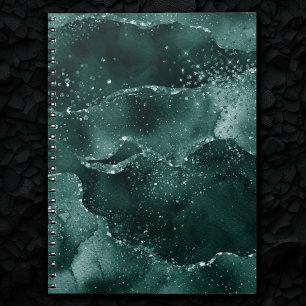 Cuaderno Moody Agate Tono de joyas rico en malaquita verd