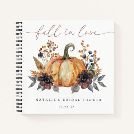 Cuaderno Moody Fall Floral Bridal Shower Guest Book