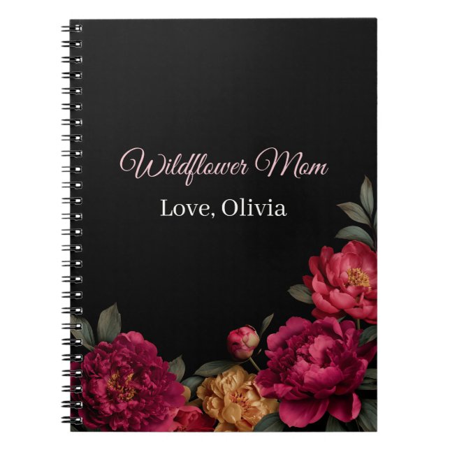 Cuaderno Moody Floral Wildflower Mom Personalized (Frente)