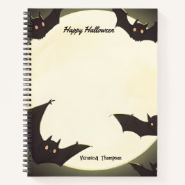 Cuaderno Moon and Bats Happy Halloween