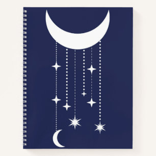 Cuaderno Moon and stars púrpura perlas de cielo nocturno