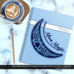 Cuaderno Moon Magic Stars Corazón Nombre de Amor Celestial