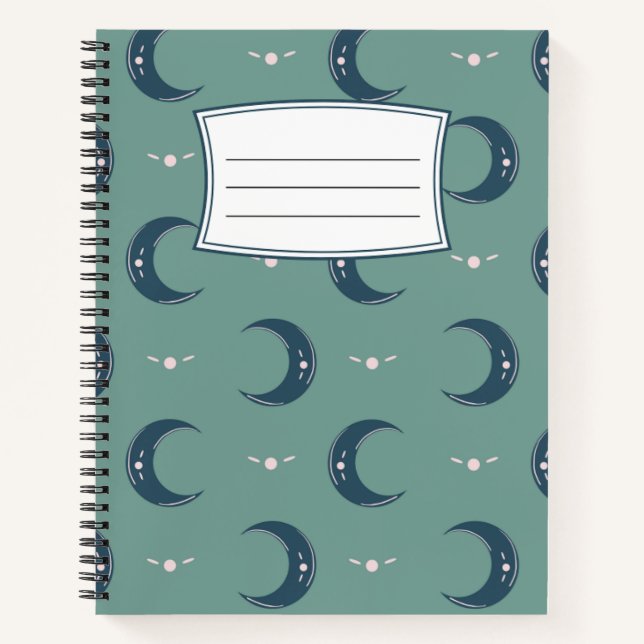 Cuaderno Moon Pattern Spiral Notebook 8.5x11 (Anverso)
