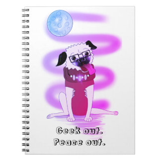 Cuaderno Moonbeam Pug: Bloc de notas en espiral