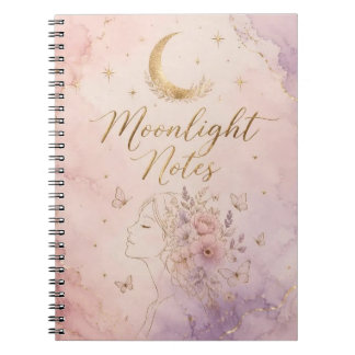 Cuaderno moonlight notes aesthetic celestial magic journal