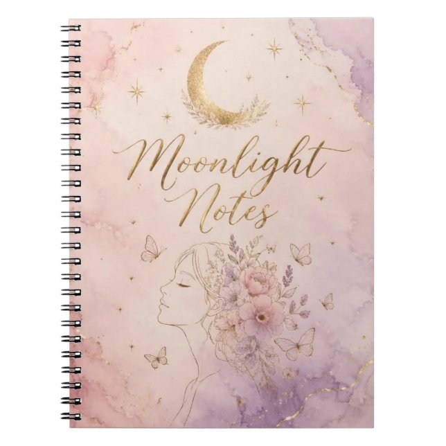 Cuaderno moonlight notes aesthetic celestial magic journal (Frente)