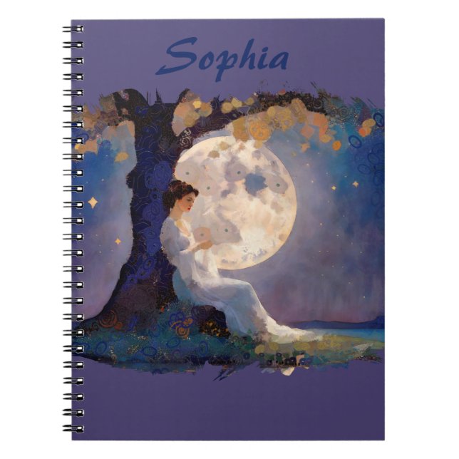 Cuaderno Moonlit Dreamer - Serene Night Sky (Frente)
