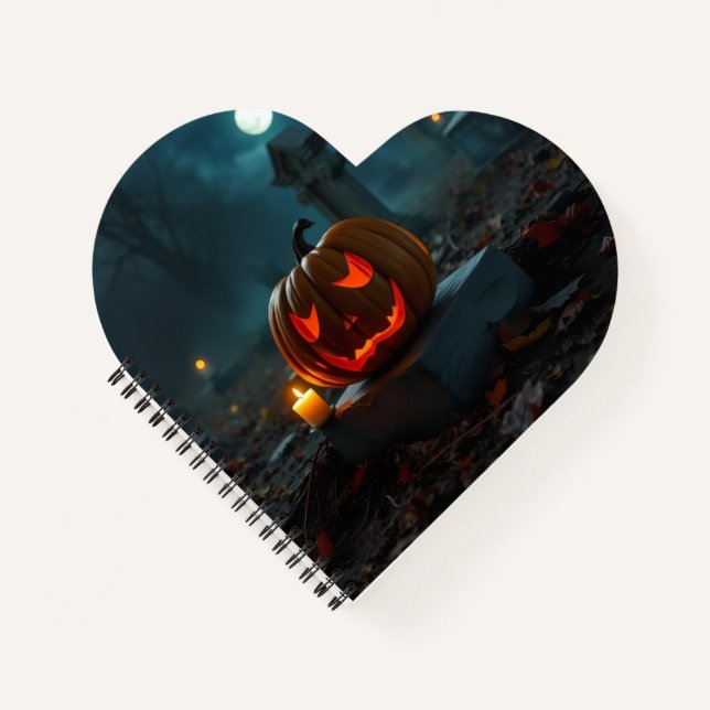 Cuaderno Moonlit Haunted Pumpkin Cemetery Notebook (Anverso)