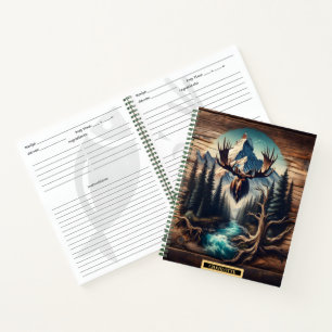 Cuaderno Moose a orillas de un río sereno