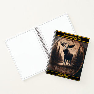Cuaderno Moose a orillas de un río tranquilo