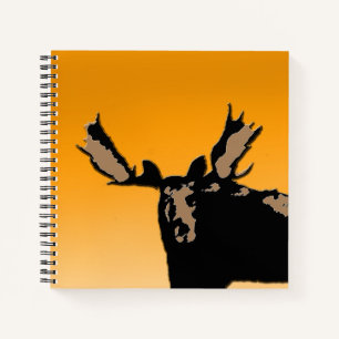 Cuaderno Moose al atardecer - Original Wildlife Art