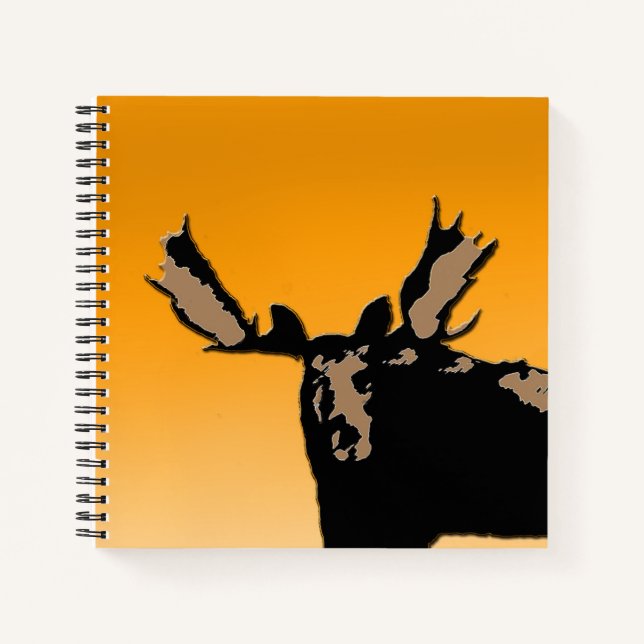 Cuaderno Moose al atardecer - Original Wildlife Art (Anverso)