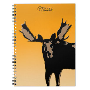 Cuaderno Moose al atardecer - Original Wildlife Art