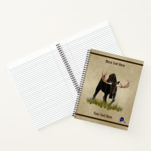 Cuaderno Moose De Toro De Carga Sobre Papel Antiguo