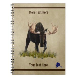 Cuaderno Moose De Toro De Carga Sobre Papel Antiguo