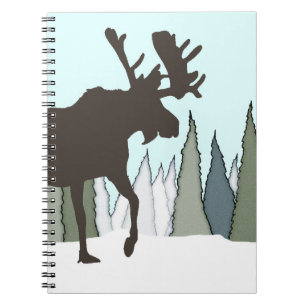 Cuaderno Moose de toro y bosque