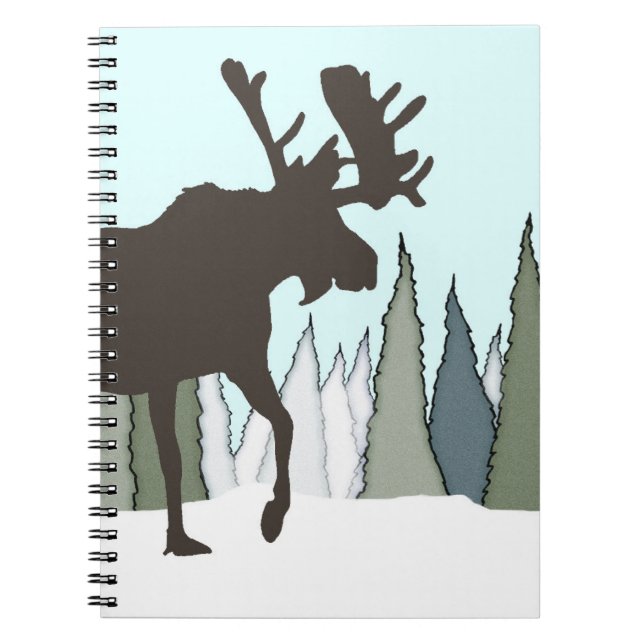 Cuaderno Moose de toro y bosque (Frente)