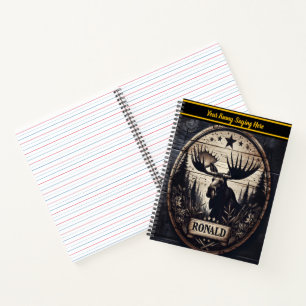 Cuaderno Moose en madera con detalles de arte de madera